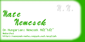 mate nemcsek business card